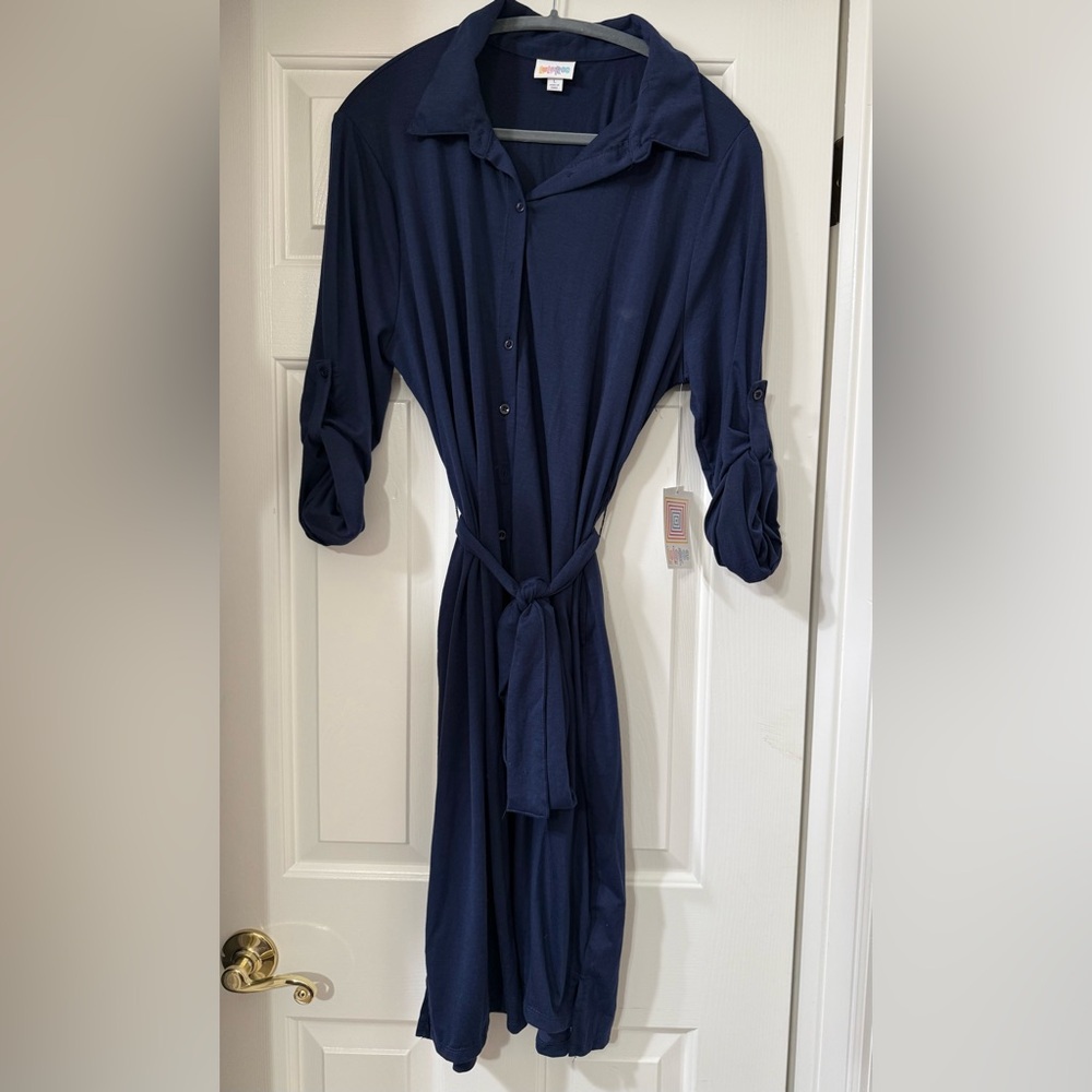 LuLaRoe Ellie Navy Blue Shirt Dress *NEW